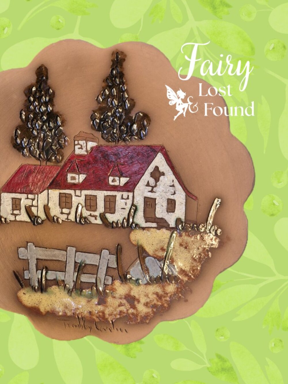 Vintage Artisan Pottery Wall Plate Signed Tremblay Québec 8.25"